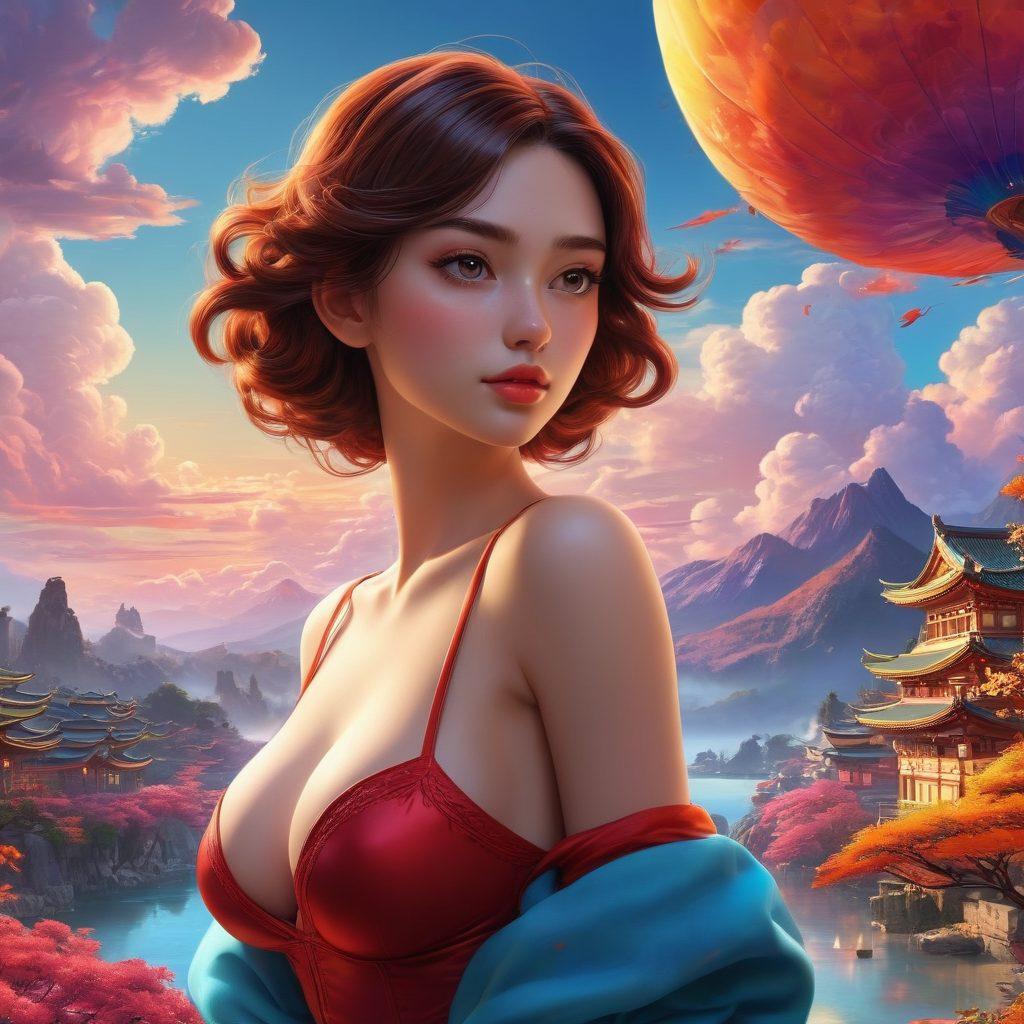 A captivating scene illustrating a vibrant, colorful world of adult animation, featuring stylized characters in dynamic poses, immersed in an erotic storytelling setting. Incorporate elements such as whimsical backgrounds, bold aesthetics, and a sense of allure and fantasy. The artwork should reflect a fusion of creativity and sensuality, inviting viewers to explore the beauty of hentai. super-realistic. vibrant colors. 3D.